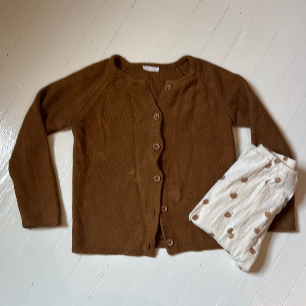 Jamie Kay Brown Cardigan and Kate Quinn Cream Pants